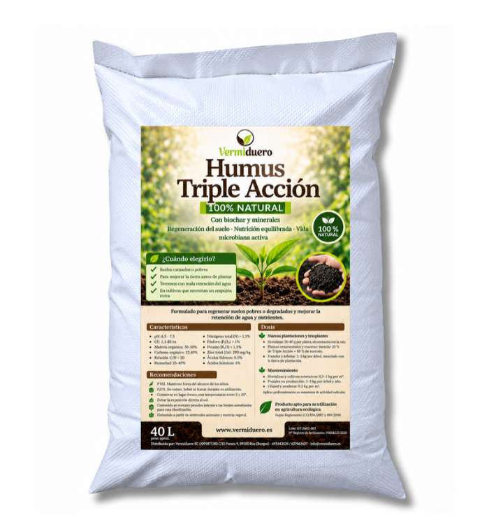 Humus Triple Acción Vermiduero 40L