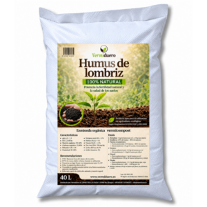 Saco Humus De Lombriz Vermiduero 40L