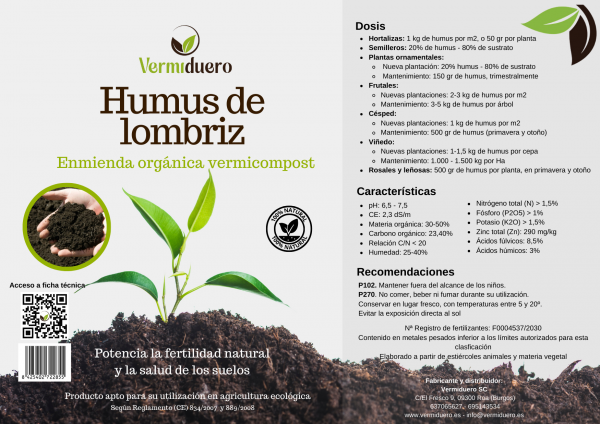 Etiqueta humus de lombriz